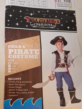 Spooktacular Creations Kids Pirate Costume - Black, Brown, White, Blue